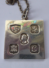 Load image into Gallery viewer, 1970s Vintage Jack Spencer Sterling Silver Ingot Pendant &amp; Chain. Edinburgh Hallmark for the Silver Jubilee
