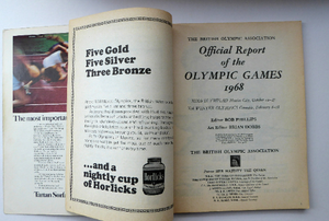 Official Report of the Olympic Games. Xth Winter Olympics Grenoble and XIX Olympiad MEXICO CITY 1968. Rare Publication. Soft Cover