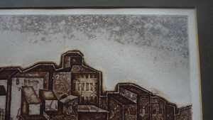 Valerie Thornton Hill Village Navarre Etching and Aquatint Signed 1977