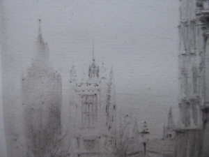 Walcot Westminster Abbey Parliament Square Etching Signed