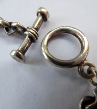Load image into Gallery viewer, Vintage SOLID SILVER Bracelet with Abstract Floral Design &amp; Black Enamel Details. SIGNED; probably Scandinavian
