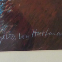 Sylvia von Hartmann Pencil Signed Lithograph White Horse Close Edinburgh