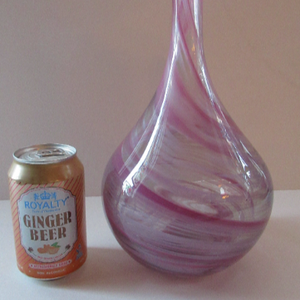 Vintage Mdina Glass ONION Shape Glass Vase Pink Colour 