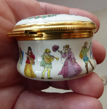 Load image into Gallery viewer, 1987 Halycon Days Enamels Christmas Box. Medieval Dancers. Excellent Vintage Condition
