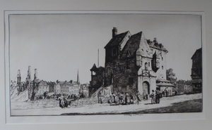 Stanley Anderson 1920s Drypoint Etching La Lieutenance Honfleur France
