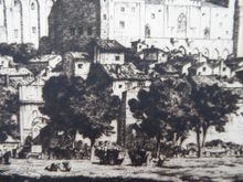 Load image into Gallery viewer, Stanley Anderson Drypoint Etching Avignon from the Rhone 1920s
