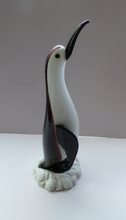Load image into Gallery viewer, Large Vintage MURANO Glass Penguin Standing on a Block of Ice. Height 12 inches
