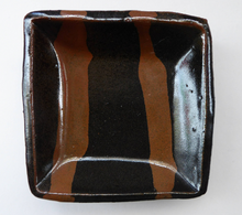Load image into Gallery viewer, Janet Leach (1918-1997) Small Square Stoneware STUDIO POTTERY Dish with Tenmoku Glaze
