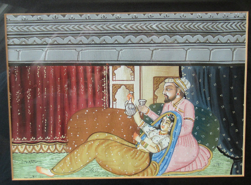 Original Vintage Indian Miniature Watercolour Painting