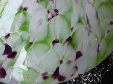 Load image into Gallery viewer, 1930s Glass Hanging Goldfish Bowl or Flycatcher Lampshade. Opaque Glass with Tutti Frutti Splatters
