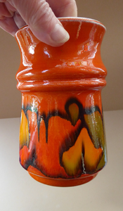 1970s Orange Poole Delphis Vase