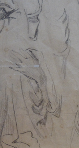 Victorian Pencil Life Study Drapery Study by Sir Bernard Partridge