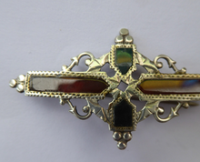 Load image into Gallery viewer, SCOTTISH SILVER: Delicated 1905 Edwardian Adie &amp; Lovekin Ltd Brooch Inset with Agates
