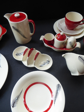 Load image into Gallery viewer, Rare BACHELOR SET. 1950s Burleigh Ware Large Breakfast Set with Abstract Fern Decoration
