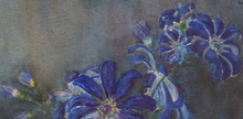 Load image into Gallery viewer, Kate Cameron Signed Watercolour of Blue Daisies Framed 
