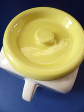 Load image into Gallery viewer, 1950s BRISTOL POTTERY Kitchen Canister or Storage Jar. Vintage Old Delft Tulip Design with Carrying Handle. FLOUR
