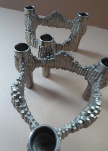 PAIR of Vintage 1970s VARIOMASTER QUIST Stackable German Nickel Plated Candle Holders