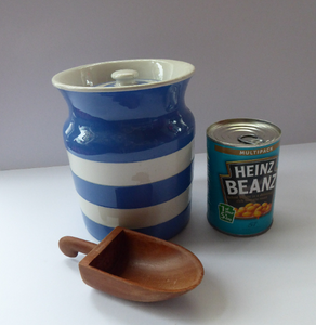 Vintage Cornishware TG Green Storage Jar: Mid Century. Larger Size. 6 3/4 inches height