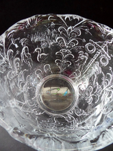 Load image into Gallery viewer, Vintage KOSTA BODA Crystal Glass Christmas Skal Bowl by Artiste Kjell Engman with Swedish Folklore Pattern
