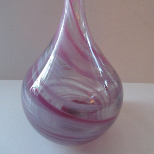 Vintage Mdina Glass ONION Shape Glass Vase Pink Colour 