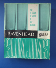 Load image into Gallery viewer, 1960s TUMBLERS. &quot;Royalty&quot; Playing Cards Design by Alexander Hardie-Williamson for Ravenshead Glass. Kings &amp; Queens Slim Jim Drinking Glasses
