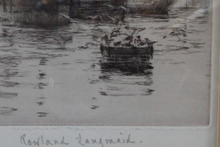 Load image into Gallery viewer, Rowland Langmaid Pencil Signed Etching Newlyn St Michael&#39;s Mount Cornwall
