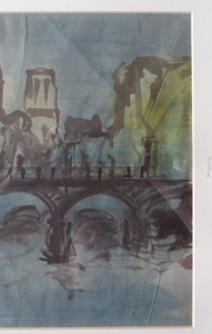 SCOTTISH ART. Sax Shaw (1916 - 2000). Watercolour of the Pont Neuf, Paris. Signed and dated 1950
