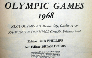 Official Report of the Olympic Games. Xth Winter Olympics Grenoble and XIX Olympiad MEXICO CITY 1968. Rare Publication. Soft Cover