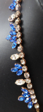 Load image into Gallery viewer, 1950s Vintage Hollywood Style Diamante Faux Sapphire Necklace
