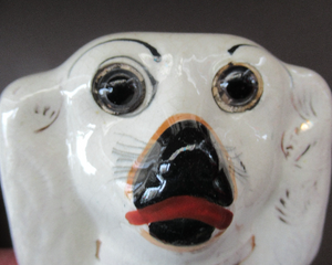 Antique Staffordshire Dogs Chimney Spaniels / Wally Dugs