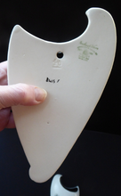 Load image into Gallery viewer, SINGLE Burleigh Ware 1950s Wall Pocket. Abstract Shape with White Exterior and Black Interior. With Stars Pattern
