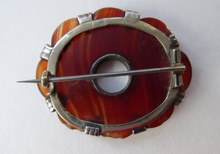 Load image into Gallery viewer, SCOTTISH SILVER. Victorian Striped SLAB Agate Brooch with Silver Settings
