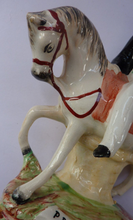 Load image into Gallery viewer, Gorgeous &amp; Rare Pair of STAFFORDSHIRE FIGURES. The Prince and Princess of Wales on Horseback
