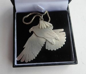 SCOTTISH SILVER Pendant. Edinburgh Hallmark 1992. Golden Eagle Pendant. Designer Piece: SW