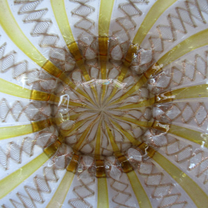  Salviati Murano Glass Latticino Zanfirico Glass Finger Bowl