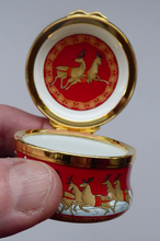 Load image into Gallery viewer, Vintage Halcyon Days Enamels Christmas Box. Santa Visiting Children at Christmas. Excellent Condition
