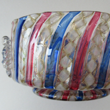 Load image into Gallery viewer, Salviati Murano Glass Latticino Zanfirico Glass Finger Bowl
