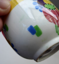 Load image into Gallery viewer, SCOTTISH POTTERY. Sweet Little 1920s BOUGH Ceramic Miniature Bowl or Sugar Bowl. Pretty Hand Painted Floral Design
