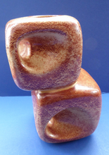 Load image into Gallery viewer, BERTONCELLO 1960s Italian Space Age Sculptural Chimney Vase with Holes. Large Example. Drunken Bricklayer Style
