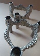 Load image into Gallery viewer, PAIR of Vintage 1970s VARIOMASTER QUIST Stackable German Nickel Plated Candle Holders
