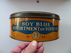 Horner's Toffee Tin College Boy Image on Lid