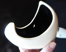 Load image into Gallery viewer, SINGLE Burleigh Ware 1950s Wall Pocket. Abstract Shape with White Exterior and Black Interior. With Stars Pattern
