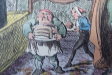 Load image into Gallery viewer, Original GEORGIAN Satirical Print by George Cruikshank (1782 - 1878). Hand-coloured etching entitled Indigestion and dated 1825
