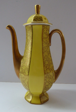 Load image into Gallery viewer, 1930s George V Art Deco Full Coffee Set. Yellow and Gold
