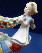 Load image into Gallery viewer, 1950s Nursery Wall Plaque Dutch Boy and Girl Carrying Garland of Tulips
