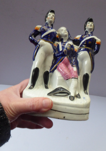 Rare Antique Staffordshire Figurine Representing the Death of Nelson, c 1840