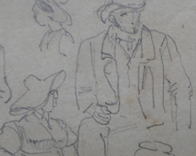 Load image into Gallery viewer, 19th Century Pencil Drawing by Wolfgang Adam TOEPFFER (1766 - 1847) Switzerland. Sheet of Figure Studies
