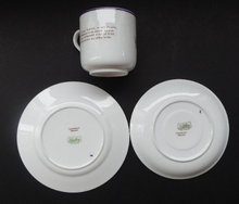 Load image into Gallery viewer, Rare 1930s SHELLEY POTTERY Mabel Lucie Attwell Boo-Boos Matched Trio: Cup, Saucer &amp; Side Plate. Aeroplane Design
