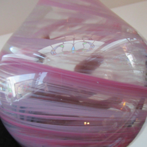 Vintage Mdina Glass ONION Shape Glass Vase Pink Colour 