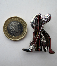 Load image into Gallery viewer, Vintage SWAROVSKI Crystal Brooch or Pin in the Shape of a Seated Dalmatian Puppy. In Original Box with Leaflet

